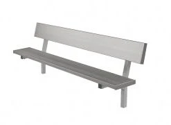 OUTDOOR ALUMINUM Outdoor Field Equipment PERMANENT HEAVY DUTY PLAYER BENCH & BACK (7'5")