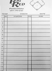 BLAZERMFG BLAZER HTSA LINE UP CARDS - EACH Baseball & Softball